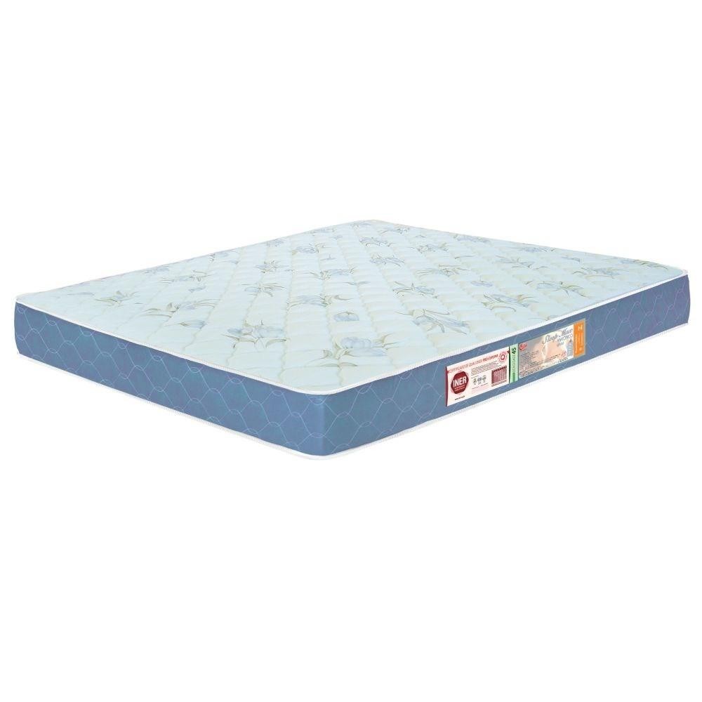 Colchão Casal Queen Max Espuma D45 158x198x18cm Branco/Azul - Castor