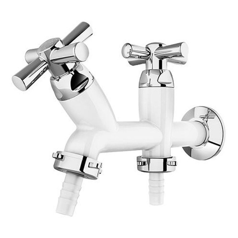 Torneira P/ Tanque/Máquina Cross Branco/Cromado 1/2-3/4" Tigre em Oferta na Shopee