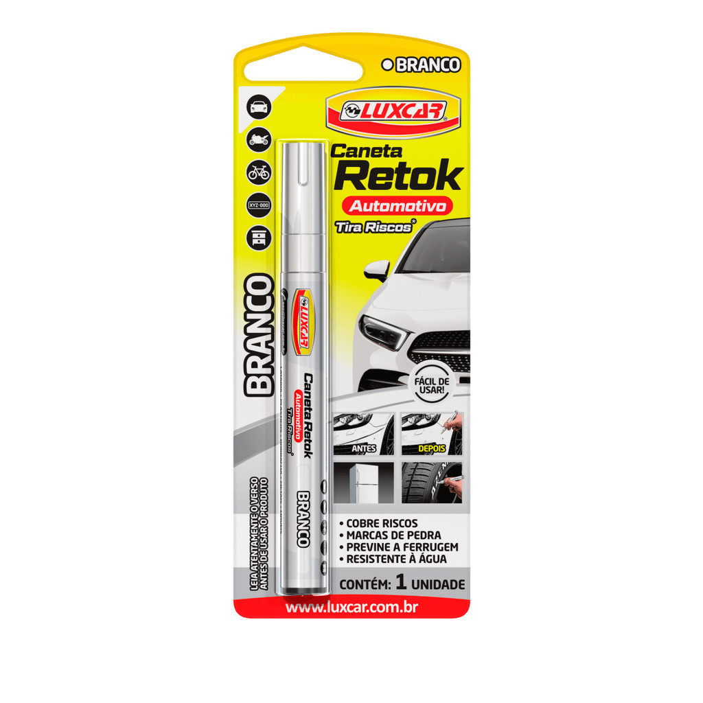 Caneta Pintura Retok Tira Riscos Retoque Permanente - Branco em Oferta na Shopee