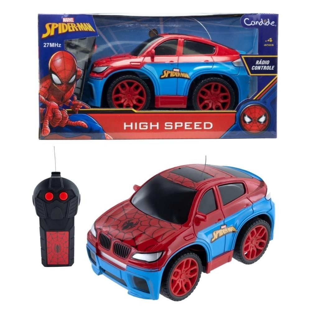 HIGH SPEED - VEÍCULO RC HOMEM ARANHA 3 FUNÇÕES (VERMELHO) em Oferta na Shopee