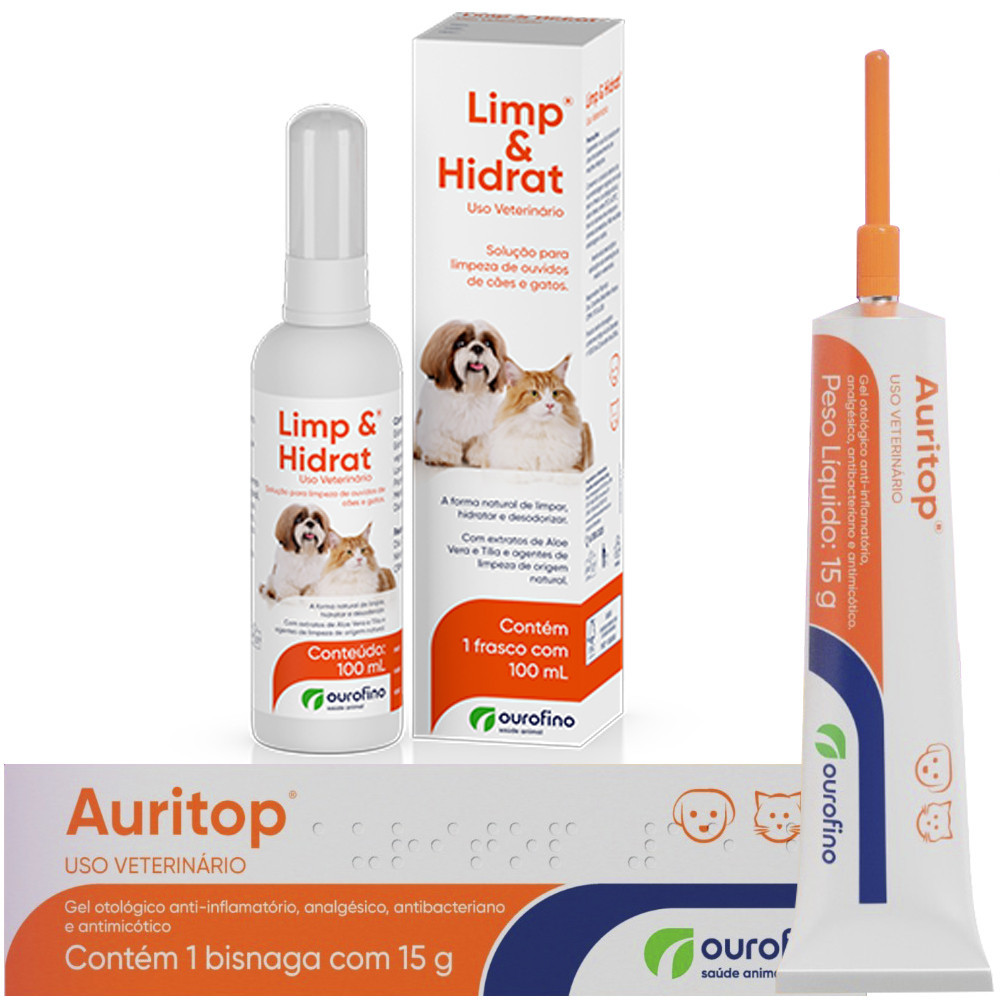 Auritop 15g Mais Limp & Hidrat 100ml Cães e Gatos - Ourofino em Oferta na Shopee