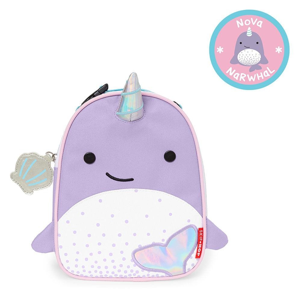 Lancheira Térmica Infantil com Zíper Zoo Baleia Narval Skip Hop em Oferta na Shopee