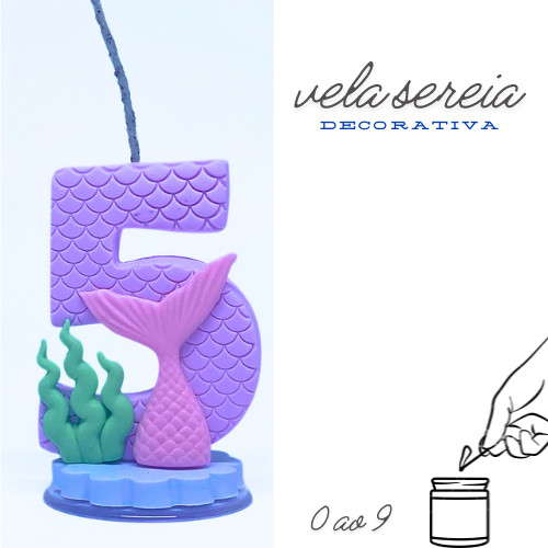 Vela Decorativa Sereia Para festas e decorações