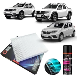 Filtro Cabine Ar Condicionado + Higienizador Duster Sandero