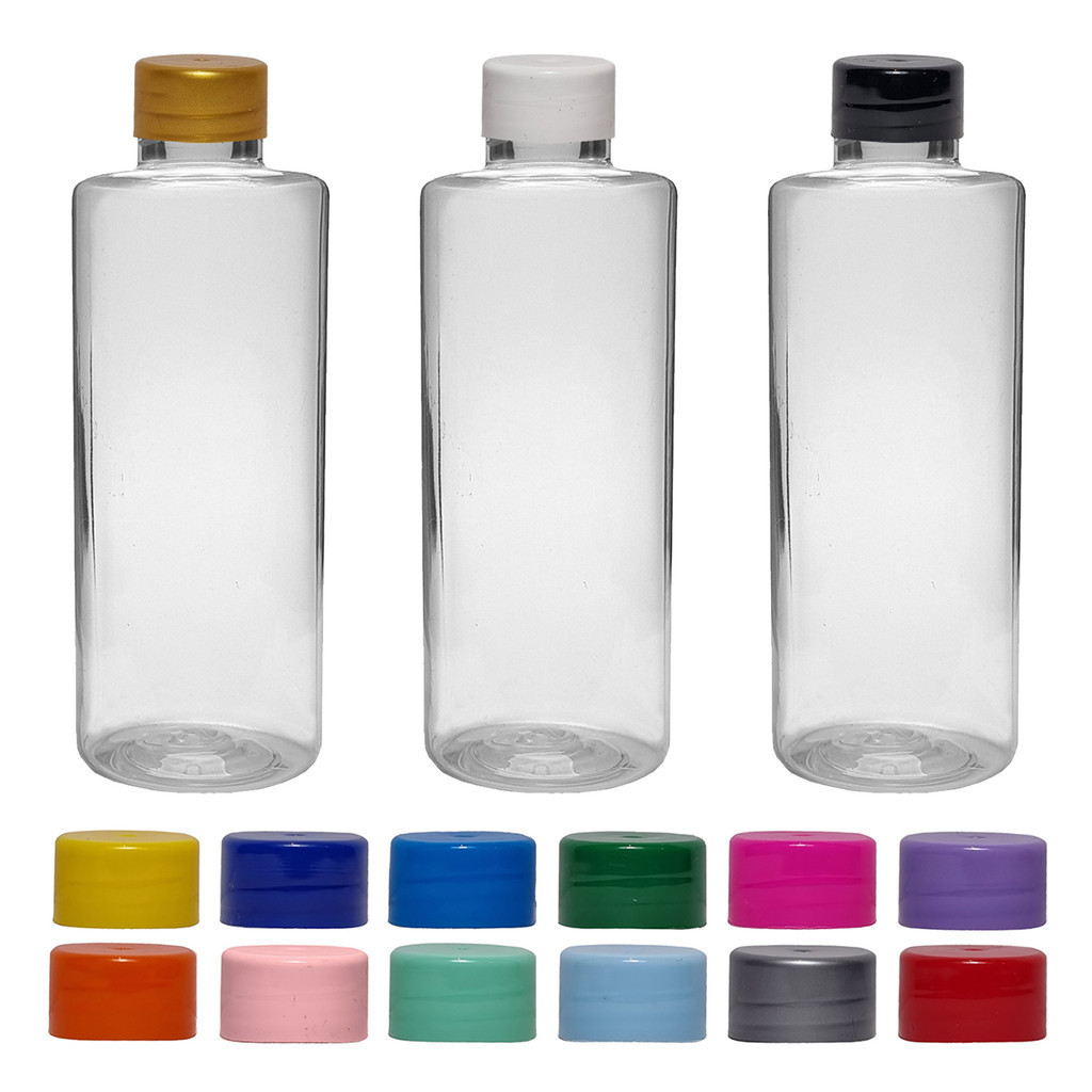 20 Frascos 100 Ml cilíndrico reto em Plástico Pet com Tampa Fechada Rosca Plástica em Oferta na Shopee