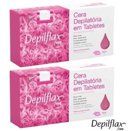 Kit Com 02 Ceras Quente Depilatórias Depilflax Rosa 1kg