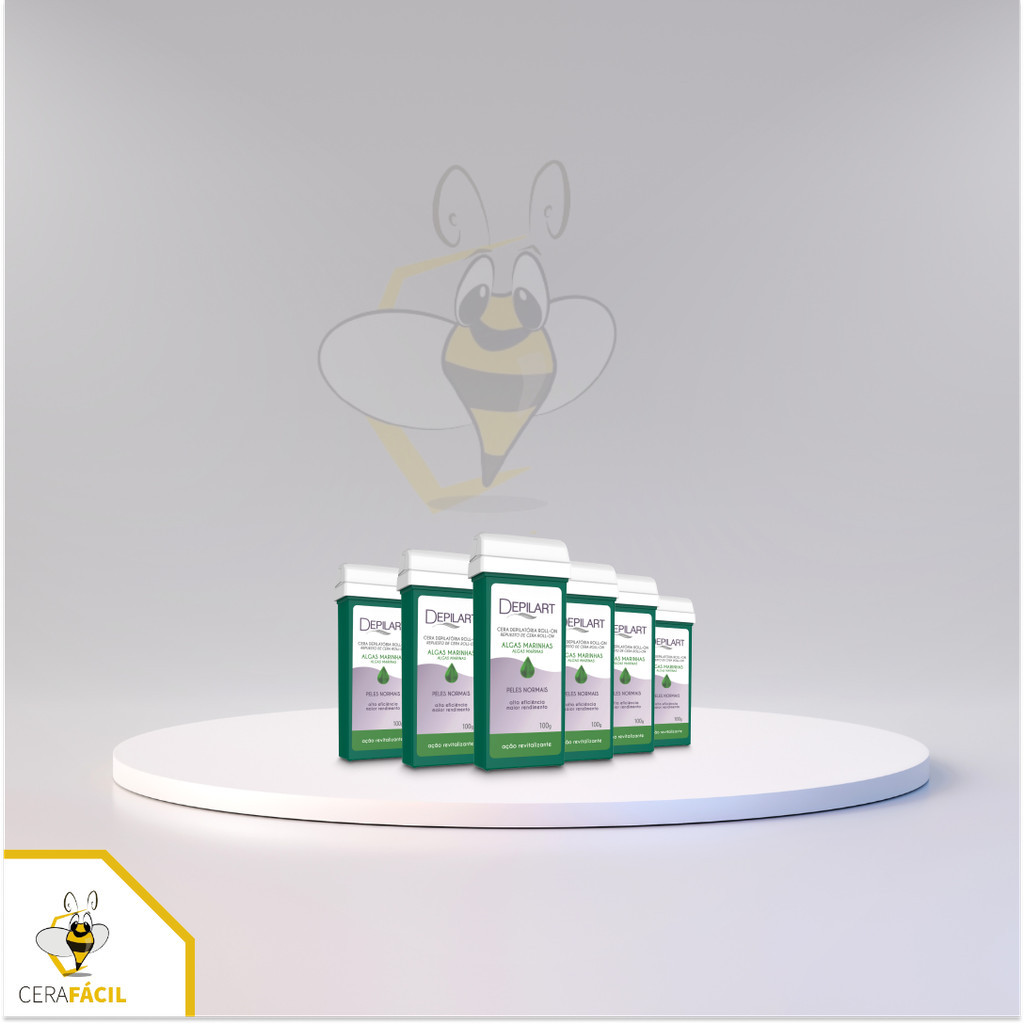 6un - Cera Roll On Algas 100g Depilart