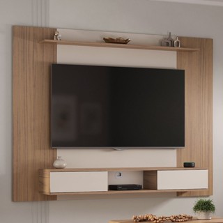 Painel para TV Até 75 Polegadas Nevada 2 Portas Carvalho/Off White - Pnr Móveis em Oferta na Shopee