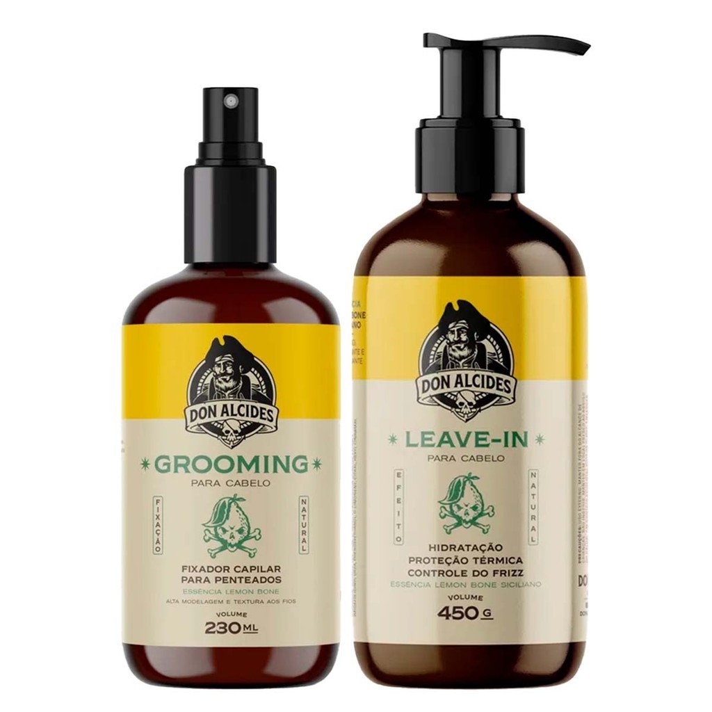 Kit Grooming e Leave-in Para Cabelo Lemon Bone Don Alcides