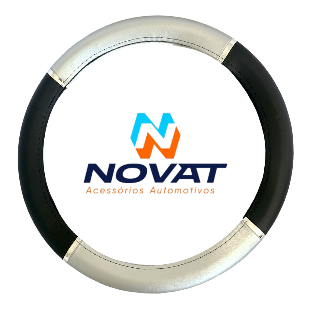 Capa Protetor de Volante Universal Emborrachada Flexível com Cromo