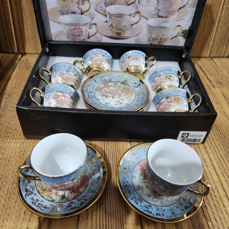 Xícara de café kit com 12 peças de Cerâmica em porcelana Top1