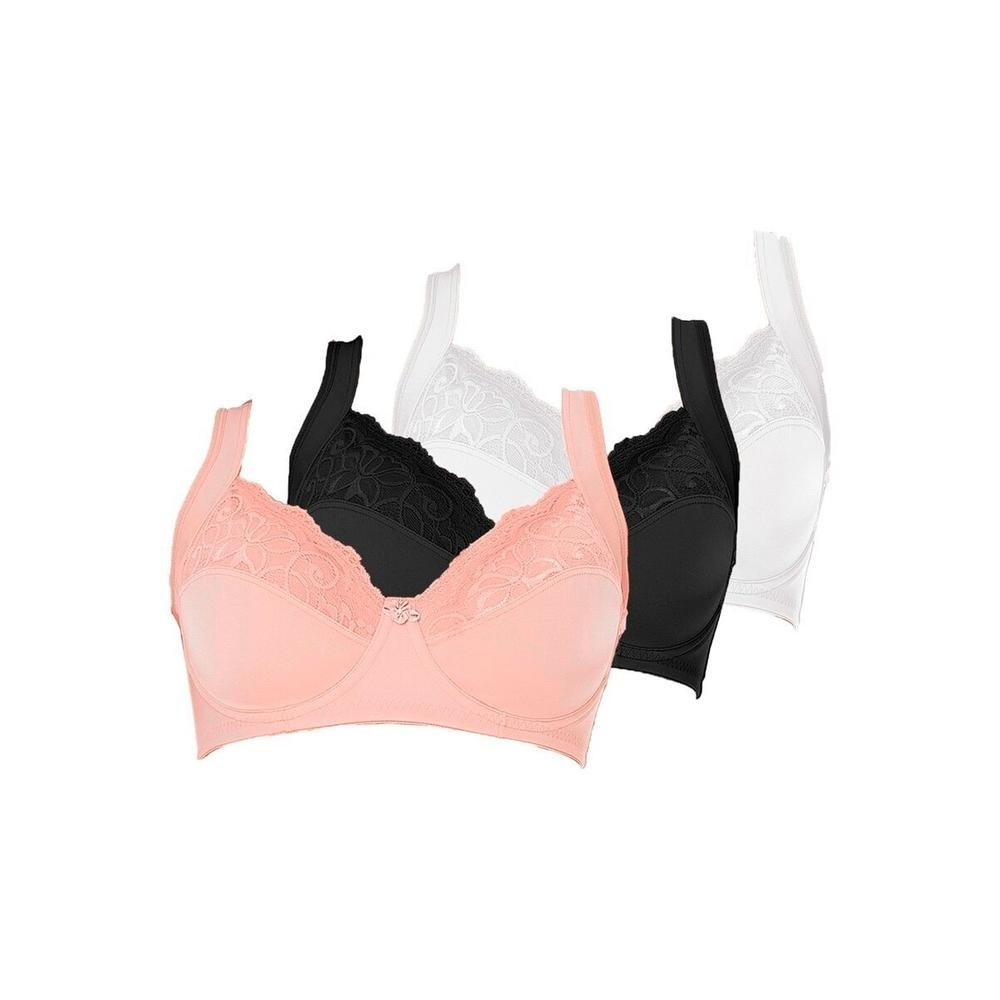 Kit com 3 Sutiãs com Aro e sem Bojo Dilady 123410 Colorido em Oferta na Shopee