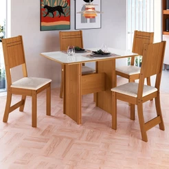 Mesa de Jantar 4 Lugares 10060.1 Freijó/Off White - Indékes