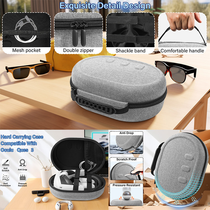 Caixa Protetora Para Fone De Ouvido VR Meta Quest 3 Bolsa Portátil À Prova De Choque Acessórios em Oferta na Shopee