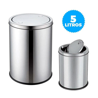 Lixeira Tampa Basculante Em Aço Inox 5 L em Oferta na Shopee