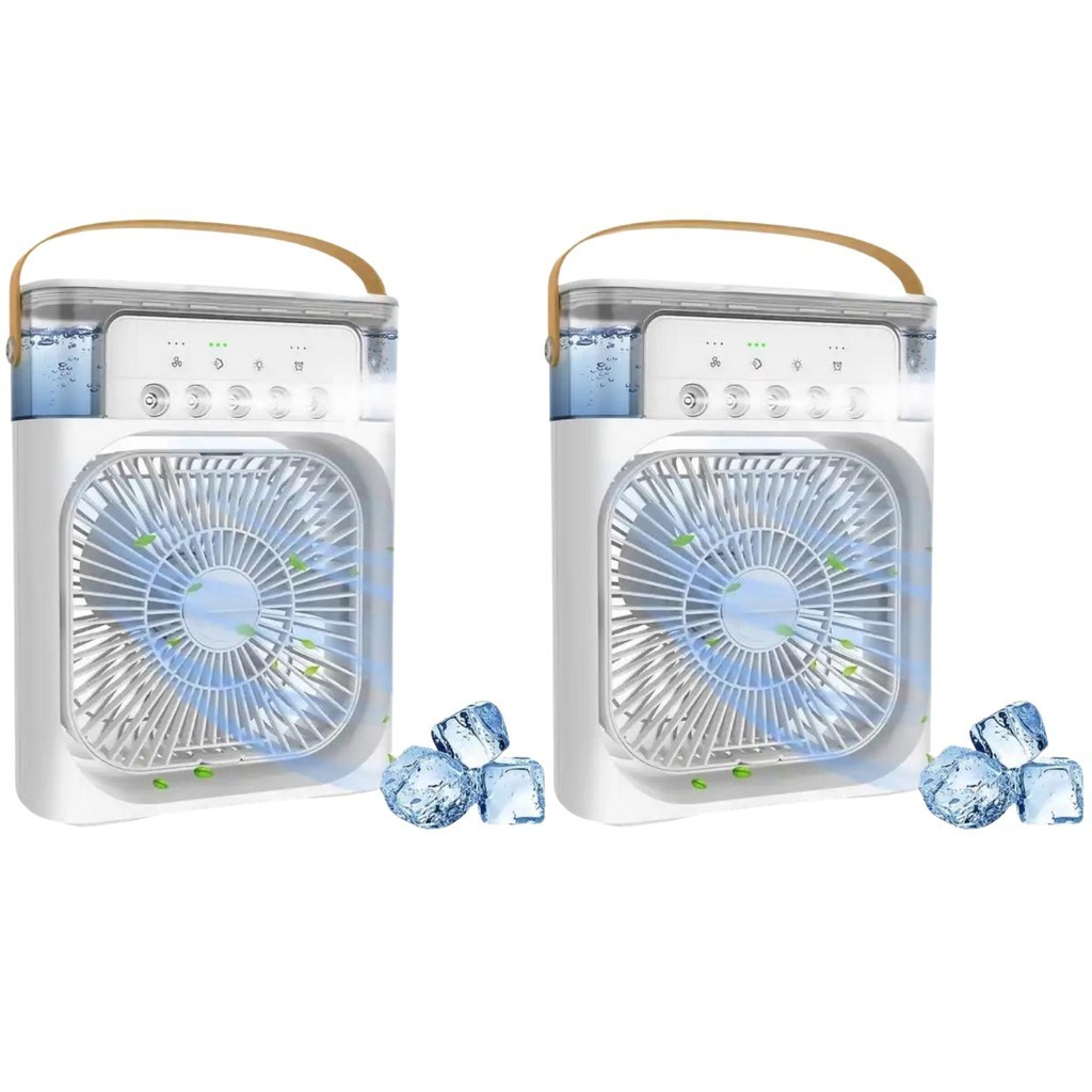 kit 2 Mini Ar Condicionado Climatizador Umidificador Portátil Usb para casa escritorio verão