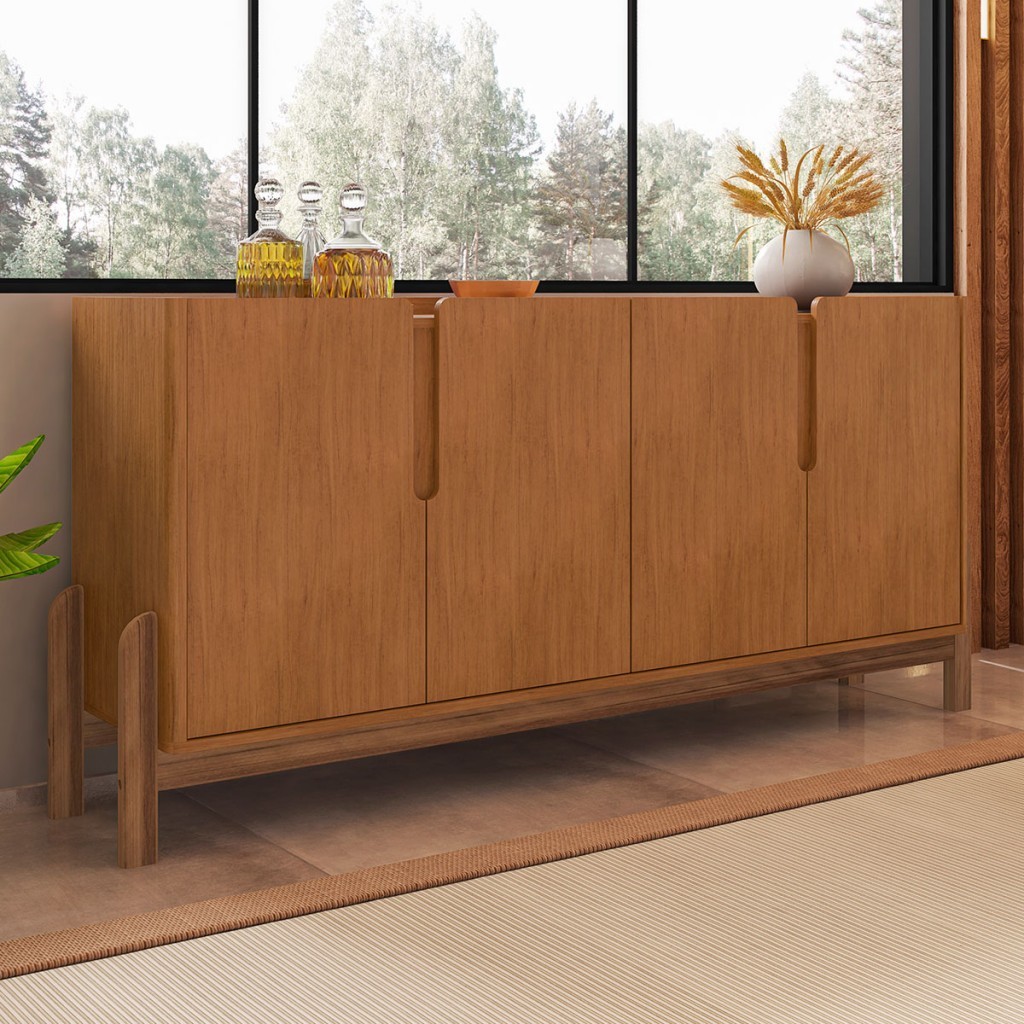 Buffet Lizz 4 Portas 2 Prateleiras Cedro - Casa D - Home & Living