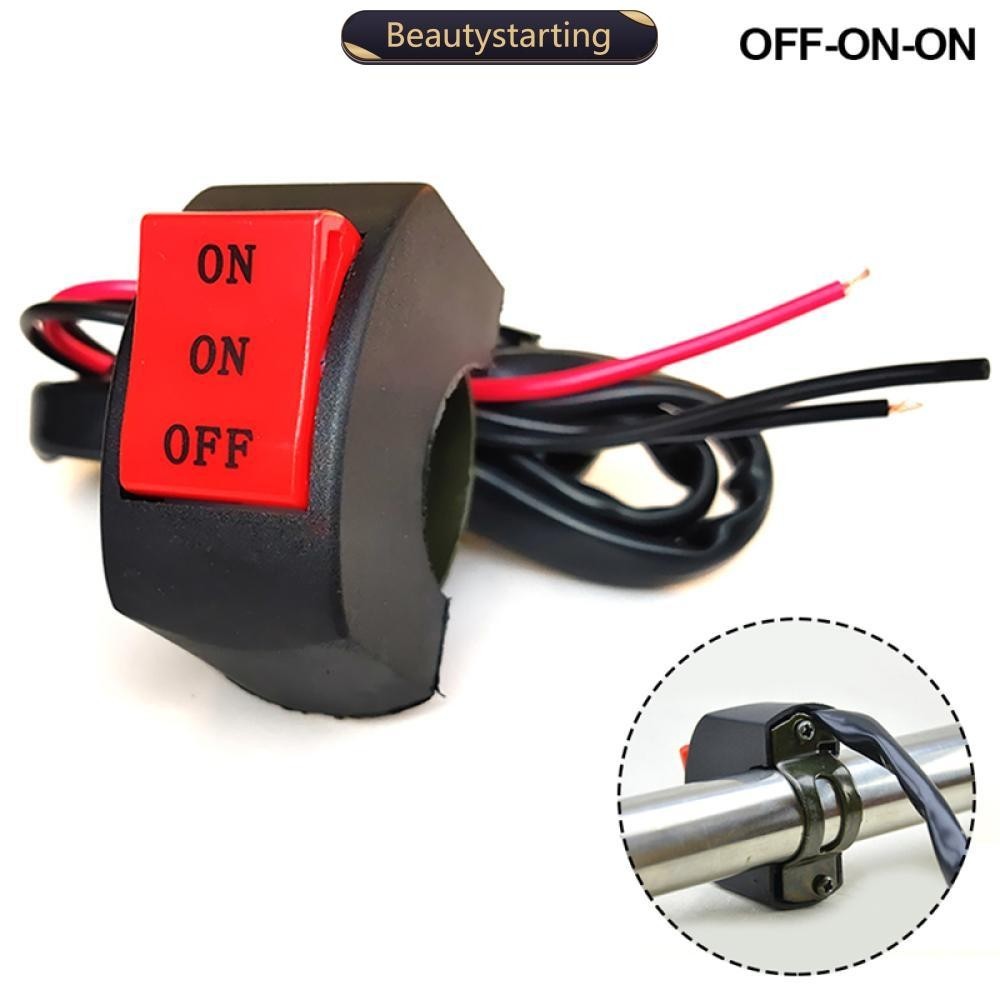 Motocicleta Guid Guidão LED Interruptor De Farol Longe Próximo A Três Linhas Botão De Luz De Condução De M3O3