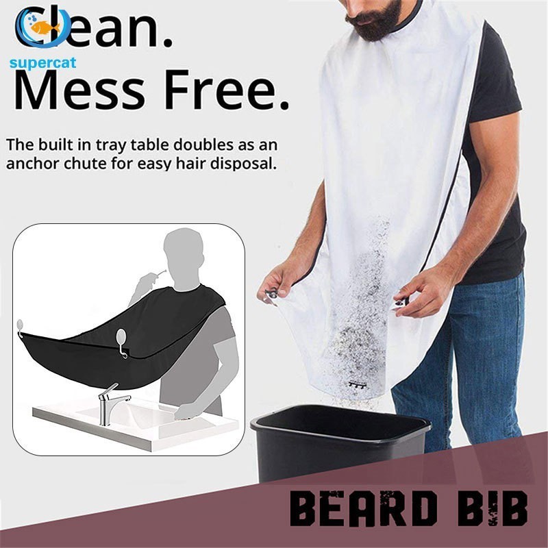 Barba masculina barbear avental cuidados limpeza cabelo adulto capa Babers portador de barbear organizador de banheiro para homens