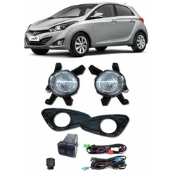 Kit Farol de Milha Neblina Hyundai HB20 2012 á 2015 com Interruptor Trip + Molduras