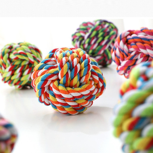 Kit 2 Corda Bola para cães Nó Mordedor Pet Brinquedo Cachorro Interativo Resistente Cães em Oferta na Shopee