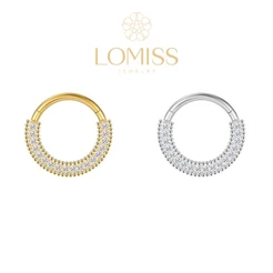 【LOMISS】Piercing Daith Nariz cravejado nariz Septo Rook Conch Nariz daith Argola Aço Cirúrgico Pvd Detalhada/zircônia Cravejada