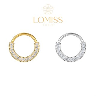 【LOMISS】Piercing Daith Nariz cravejado nariz Septo Rook Conch Nariz daith Argola Aço Cirúrgico Pvd Detalhada/zircônia Cravejada em Oferta na Shopee
