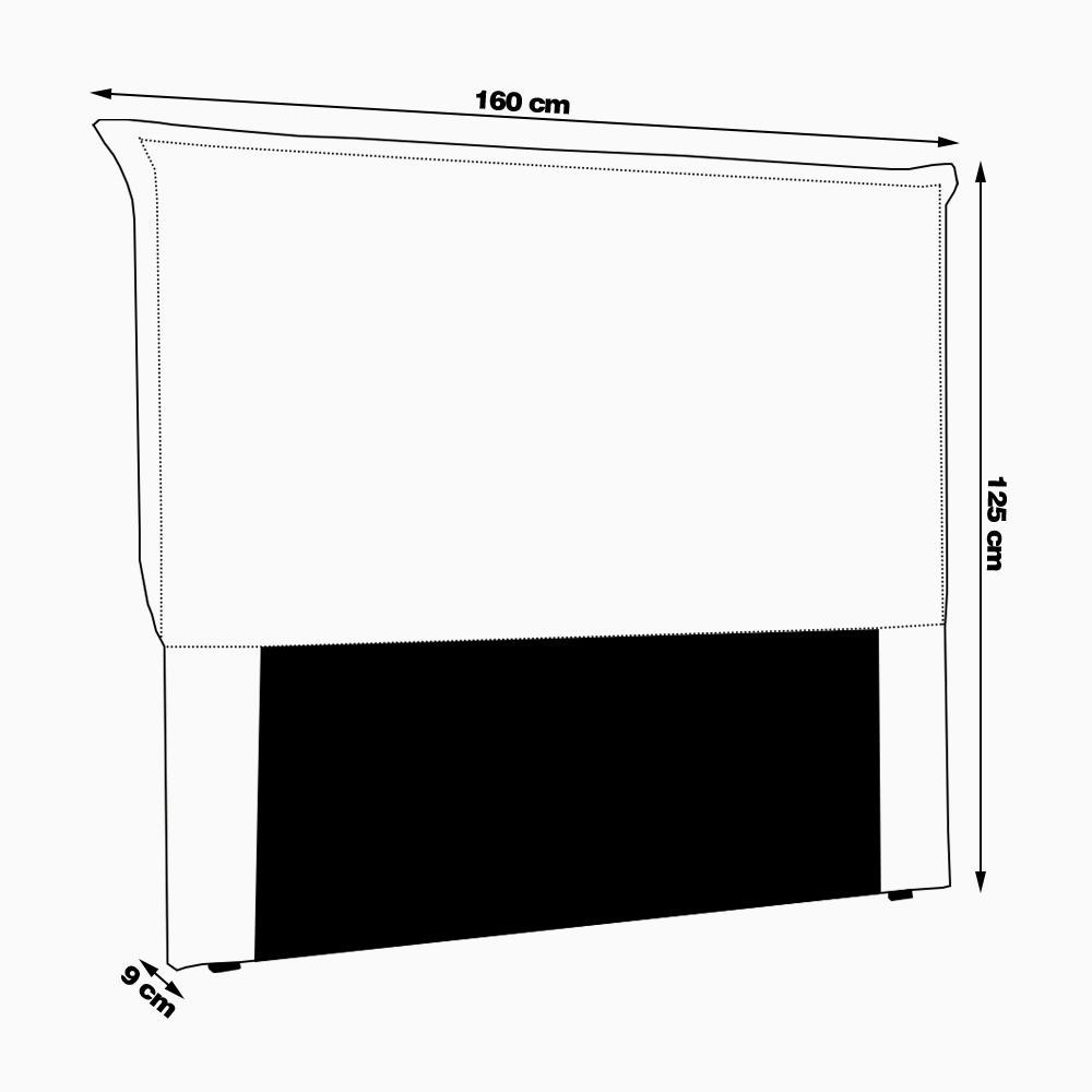 Cabeceira Decorativa Queen Size 1,60M Trento Suede Bege G63 - Gran Belo — imagem 2 de 2