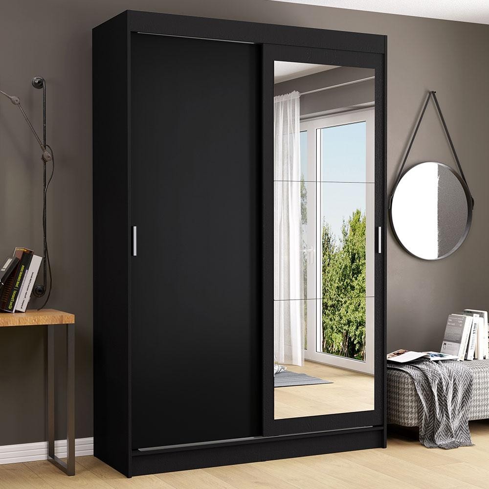 Guarda-Roupa Solteiro Madesa Tokio 2 Portas de Correr com Espelho 2 Gavetas - Home & Living