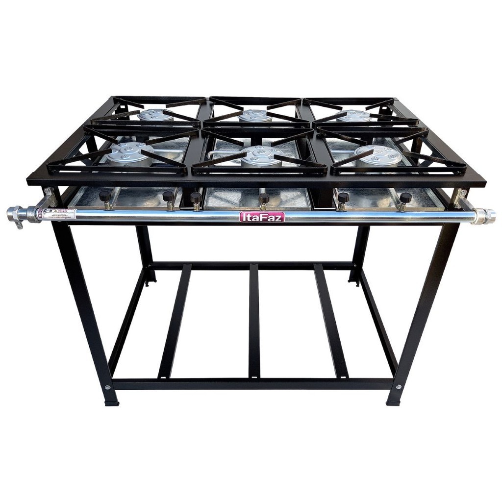 Fogão Industrial de Piso 6 Bocas Alta Pressão 30x30cm Itafaz em Oferta na Shopee