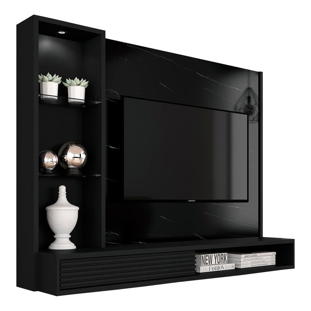 Painel Suspenso Georgia 1,80 Para Tv 50" Car.pre/pr-  Móveis Arapongas - Home & Living