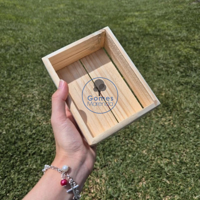 Mini Caixote de Madeira Pinus Cesta de Madeira PP 12x15x6 cm em Oferta na Shopee
