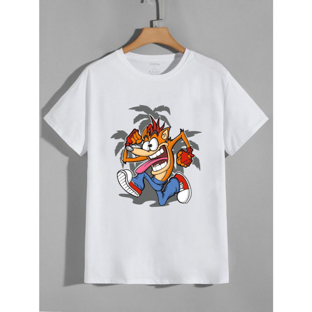 Camiseta Crash Bandicoot Adulto e Infantil Casual Game Jogo Criança Desenho Camisa Algodão Masculina Feminina Unissex 04