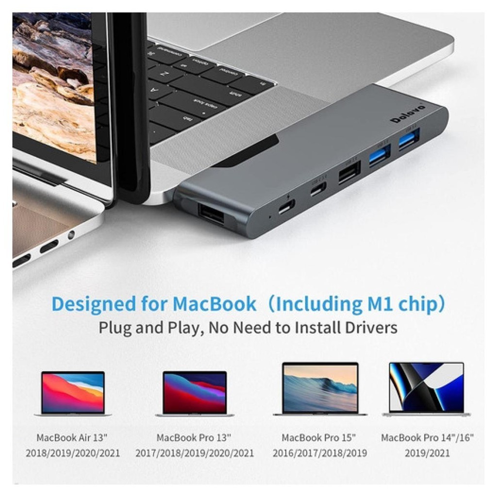 Hub Adaptador Usb-c 8 Em 1 Okr Para Macbook Air, Pro, A1