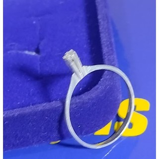 Anel Solitário prata 950 Pedra Zircônia 3 mm