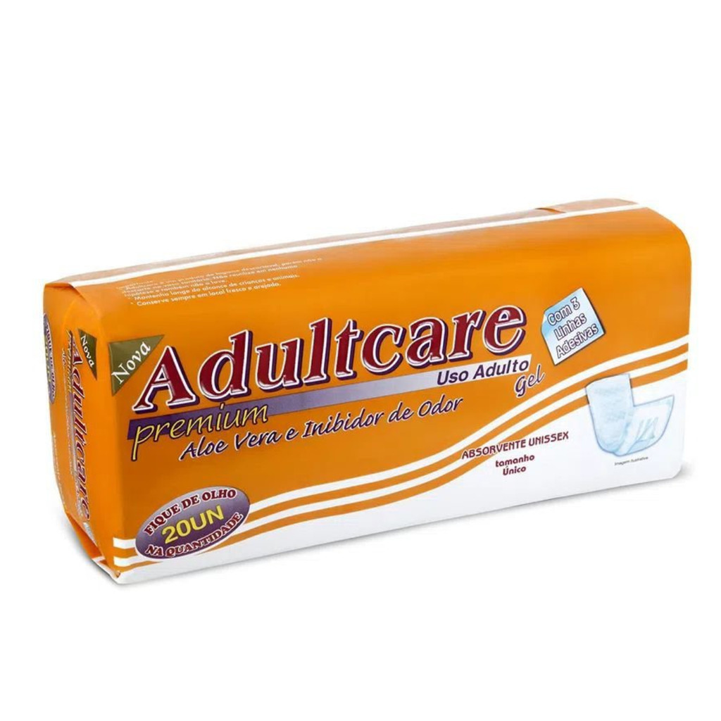 Absorvente Geriátrico Adulto com Cola Adultcare Premium - 20 Unidades