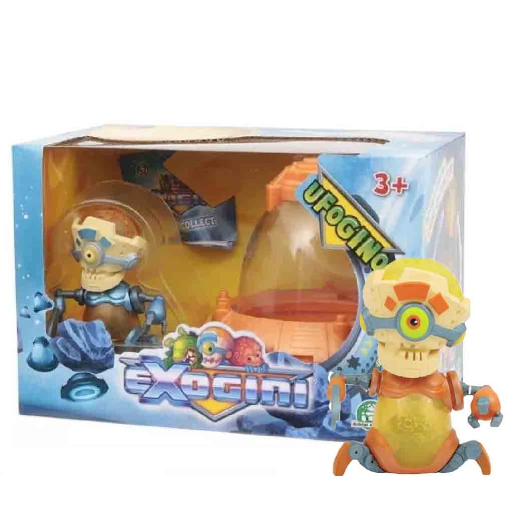Exogini Boneco Alien Robô Jeeno Z Brilha no Escuro + Nave Espacial - Candide