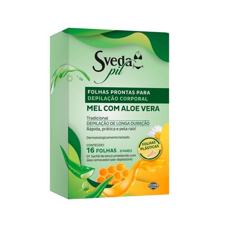Folhas Prontas Sveda Mel com Aloe Vera 16 Unidades em Oferta na Shopee