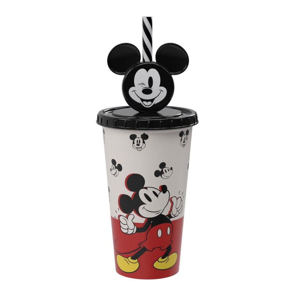 Copo Mickey Mouse Canudo Pin 500 Ml Disney Plasútil