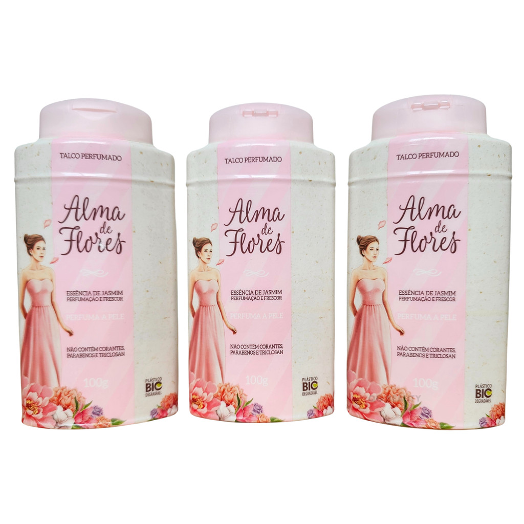 Talco Alma de Flores Jasmim 100g - 3 unidades