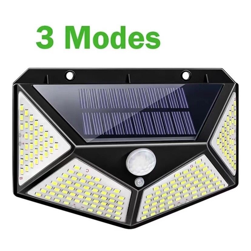 Luminária Solar Parede 100 Led Sensor Presença Com 3 Funções em Oferta na Shopee