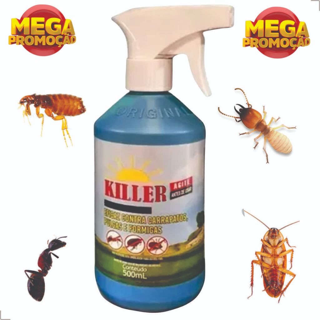 Combate Barata Formiga Cupim Pulgas e Carrapatos Killer 500 ml em Oferta na Shopee