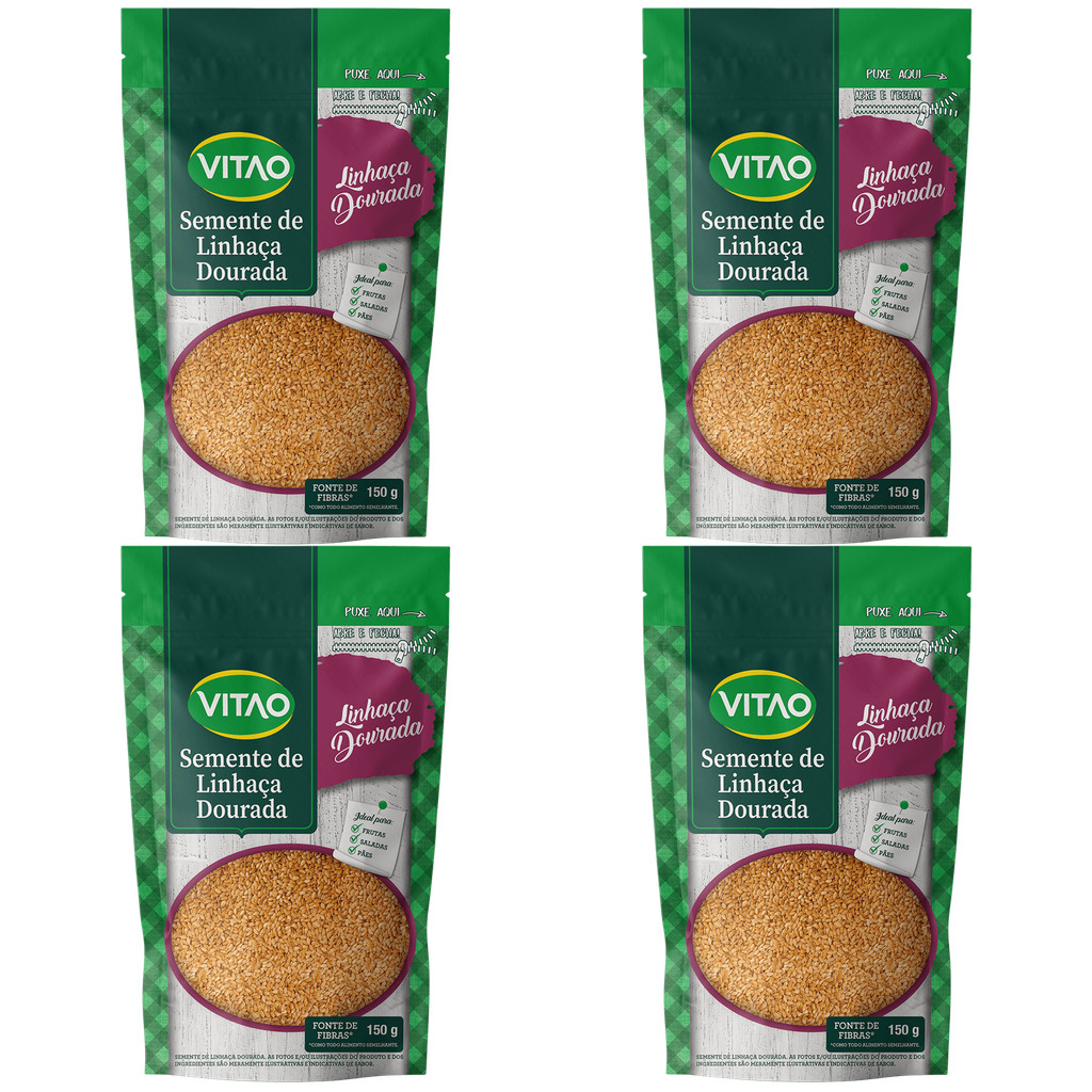 Kit Semente De Linhaça Dourada Vitao 150G - 4 Unidades - Food & Beverages