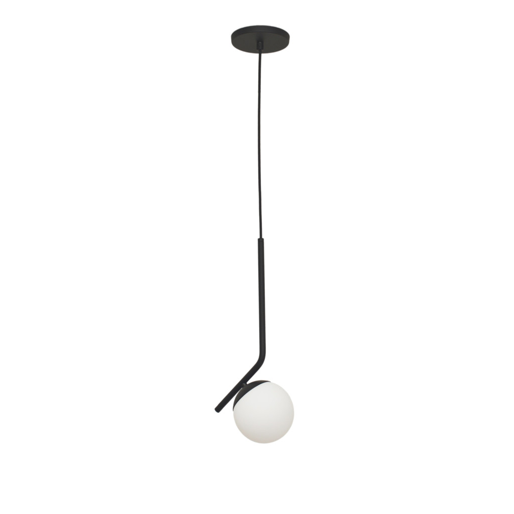 Pendente Angular/inclinado Preto Bola/globo Vidro Jabuticaba