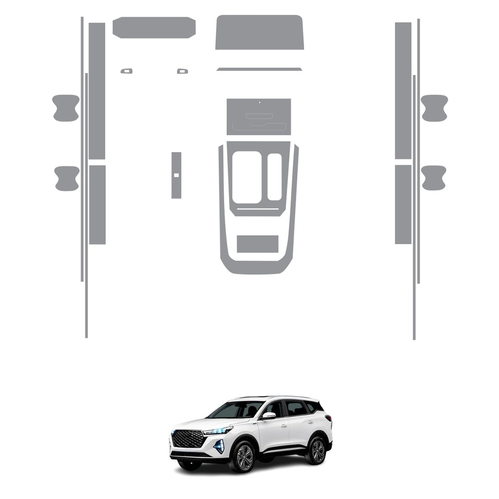 Película PPF Proteção Kit Interior Exterior Chery Tiggo 7 Pro Max Drive 2023 2024 2025 Transparente TPU Anti Risco