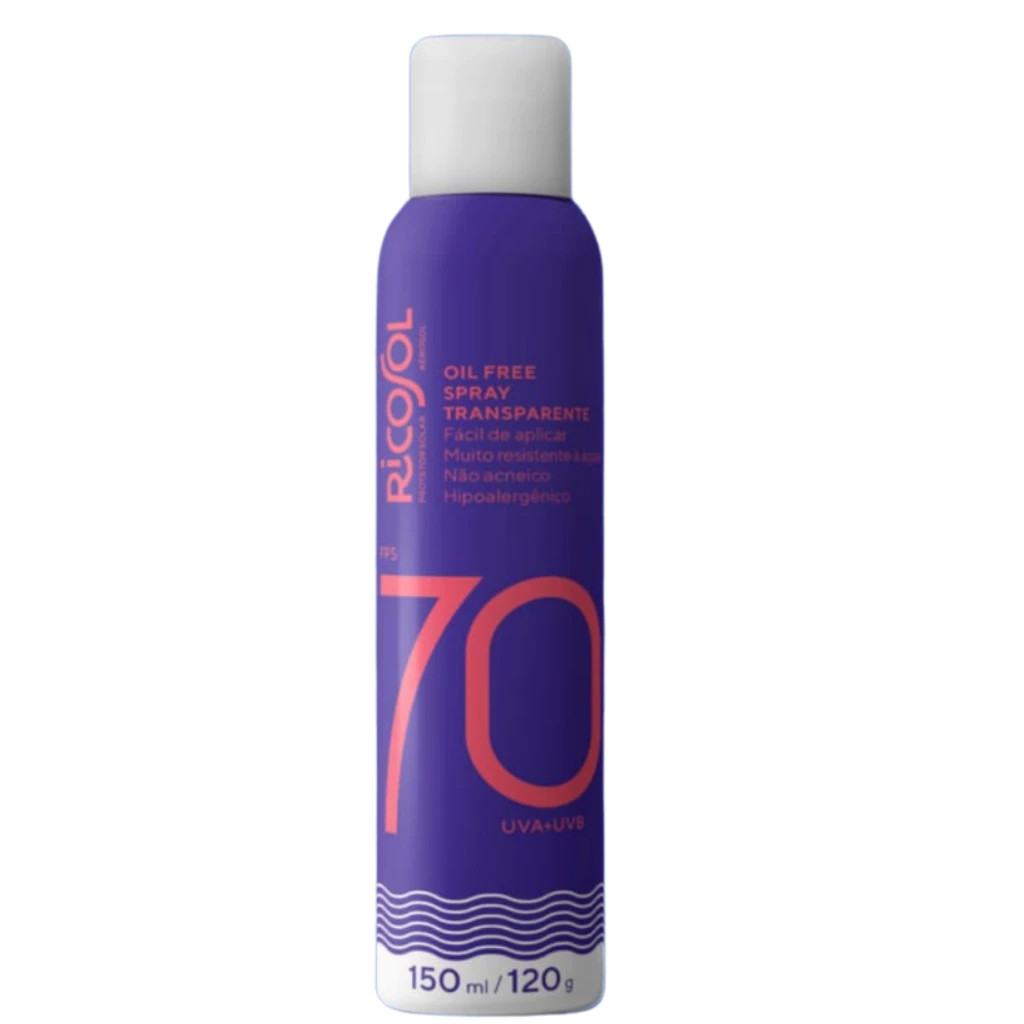 Protetor Solar Aerosol Spray Oil Free Ricosol FPS 70 - Toque Seco - 150ml em Oferta na Shopee