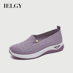 IELGY 2026moda Roxa casual Sola Macia Leve Sapatos Únicos Respiráveis E Confortáveis mules De Pérola Femininas