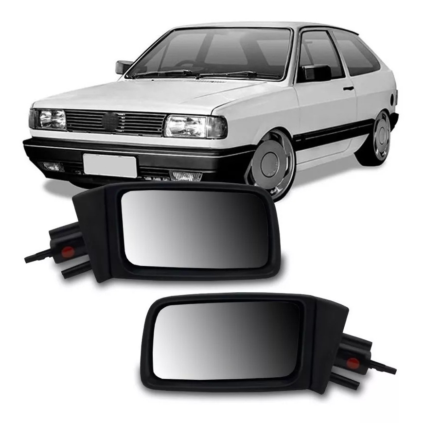 Retrovisor Gol Quadrado 88 89 A 93 94 95 Preto C/controle Ld