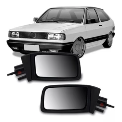 Retrovisor Gol Quadrado 88 89 A 93 94 95 Preto C/controle Ld