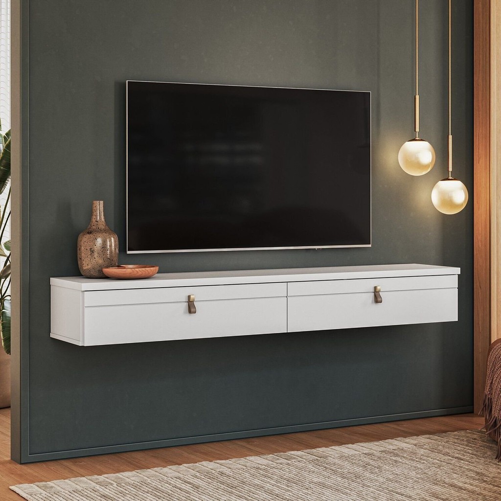 Rack Suspenso Pata Tvs até 50 Polegadas Line Branco em Oferta na Shopee